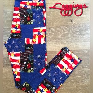 Lularoe 4th of July Adult TC Leggings